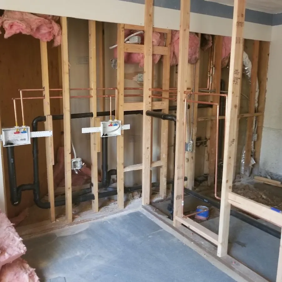 Copper pipe rough-in and plumbing installation in Moreno Valley